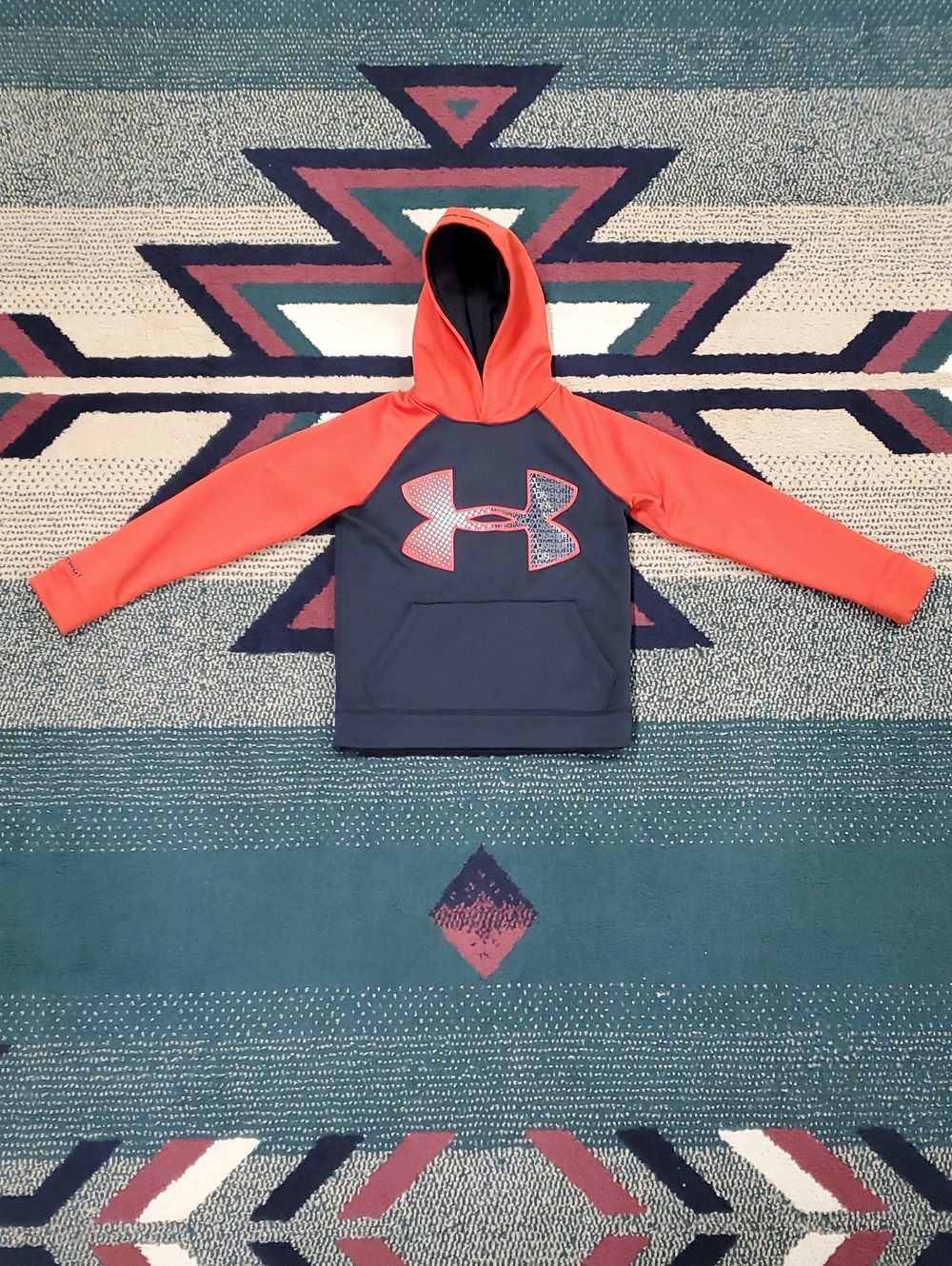 Under Armour Kids Orange and Black Hooded Pullover
